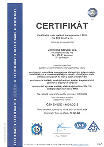 Certifikát 14001