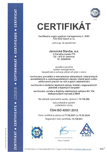 Certifikát 45001